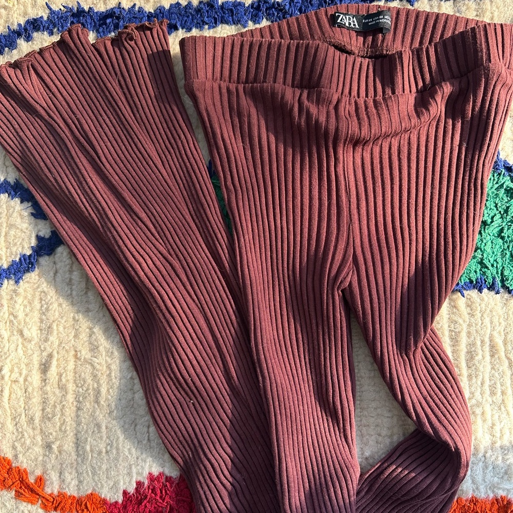 Zara ribbed flare soft pant